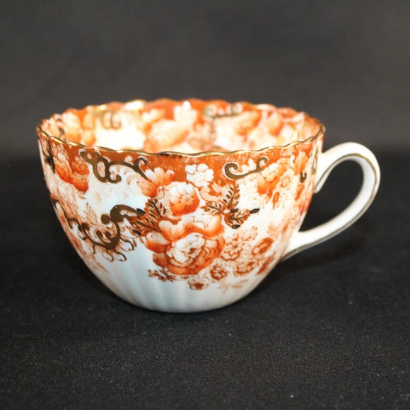 Vintage Victorian Rust Radfords Fenton Bone China Tea Cup #642 and Small Saucer - Picture 3 of 12